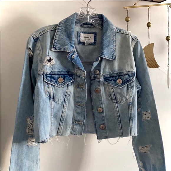 🪞 front button denim jacket size small - Picture 1 of 9